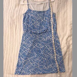 Susana Monaco Blue and White Dress Size L